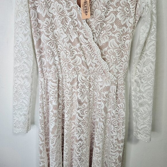 Bush Street Couture Bridal Faux Wrap Lace Wedding Dress S-M Bohemian Romantic - Picture 5 of 11